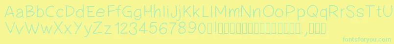 フォントPwsimplehandwriting – 黄色い背景に緑の文字