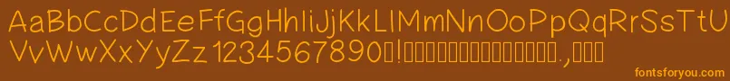 Pwsimplehandwriting Font – Orange Fonts on Brown Background