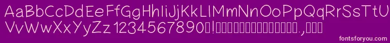 Pwsimplehandwriting-fontti – vaaleanpunaiset fontit violetilla taustalla