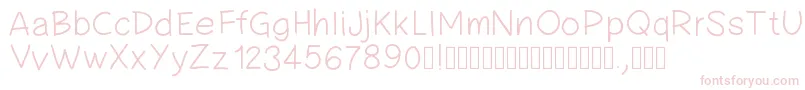 フォントPwsimplehandwriting – 白い背景にピンクのフォント