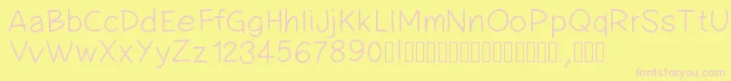 Шрифт Pwsimplehandwriting – розовые шрифты на жёлтом фоне