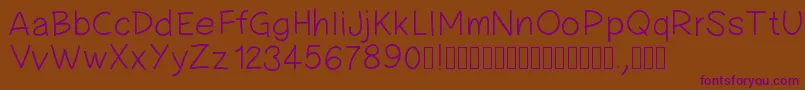 Шрифт Pwsimplehandwriting – фиолетовые шрифты на коричневом фоне