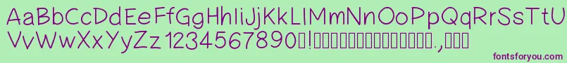 Шрифт Pwsimplehandwriting – фиолетовые шрифты на зелёном фоне