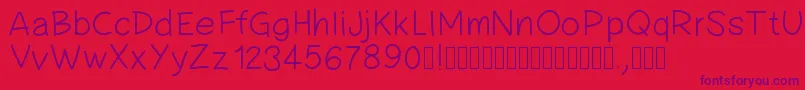 Шрифт Pwsimplehandwriting – фиолетовые шрифты на красном фоне