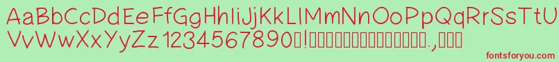 Pwsimplehandwriting Font – Red Fonts on Green Background