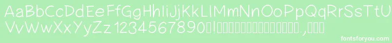 Pwsimplehandwriting Font – White Fonts on Green Background