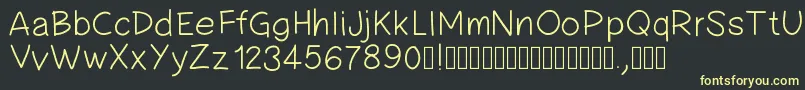 Pwsimplehandwriting-fontti – keltaiset fontit mustalla taustalla