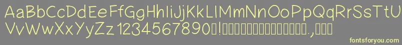 Pwsimplehandwriting Font – Yellow Fonts on Gray Background