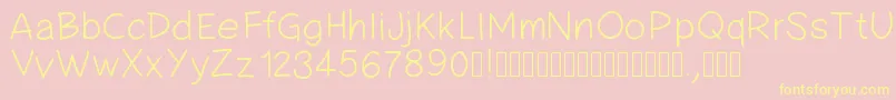 Pwsimplehandwriting-fontti – keltaiset fontit vaaleanpunaisella taustalla