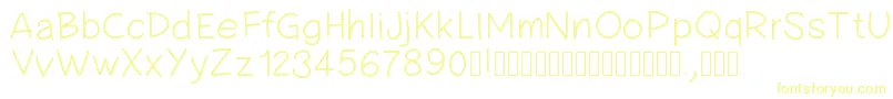 Pwsimplehandwriting Font – Yellow Fonts on White Background