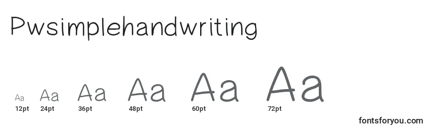 Tamanhos de fonte Pwsimplehandwriting