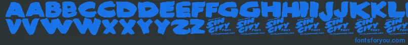 SinCity Font – Blue Fonts on Black Background