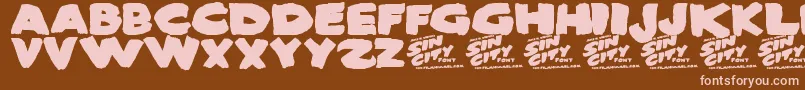 SinCity Font – Pink Fonts on Brown Background