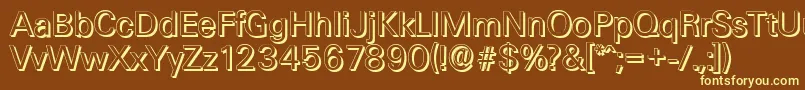 UltimateshadowRegular Font – Yellow Fonts on Brown Background