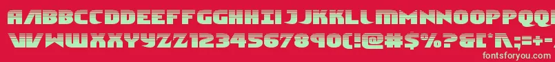 フォントNinjagardenhalf – 赤い背景に緑の文字