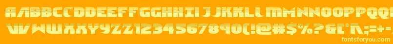 Ninjagardenhalf-Schriftart – Gelbe Schriften auf orangefarbenem Hintergrund
