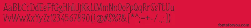 TulisanTangan74Regular-Schriftart – Schwarze Schriften auf rotem Hintergrund