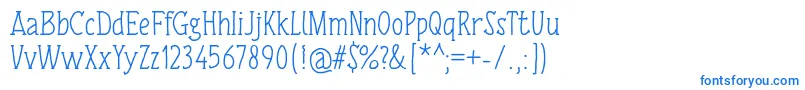 TulisanTangan74Regular Font – Blue Fonts on White Background