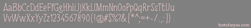TulisanTangan74Regular Font – Pink Fonts on Gray Background