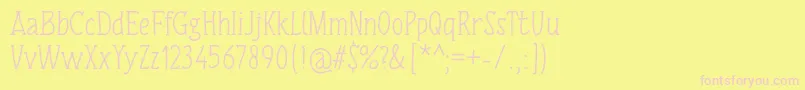 TulisanTangan74Regular Font – Pink Fonts on Yellow Background