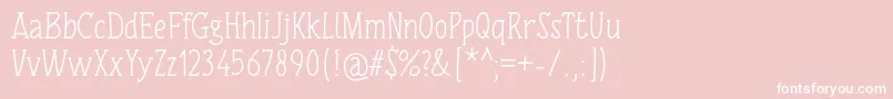 TulisanTangan74Regular Font – White Fonts on Pink Background