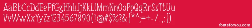 TulisanTangan74Regular Font – White Fonts on Red Background