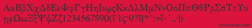 GreekSerge1Normal Font – Black Fonts on Red Background