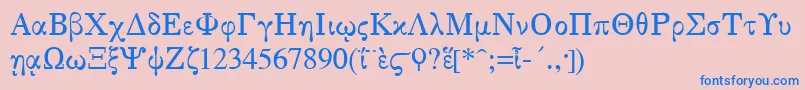 GreekSerge1Normal Font – Blue Fonts on Pink Background