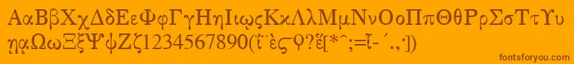 GreekSerge1Normal Font – Brown Fonts on Orange Background