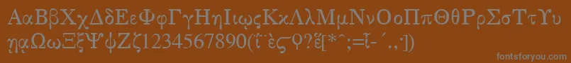 GreekSerge1Normal Font – Gray Fonts on Brown Background