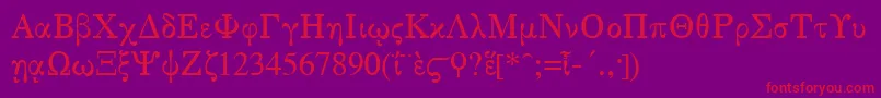 GreekSerge1Normal Font – Red Fonts on Purple Background