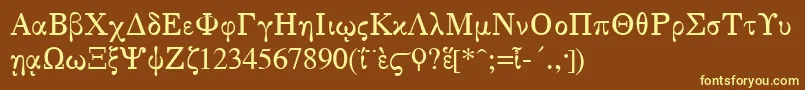 GreekSerge1Normal Font – Yellow Fonts on Brown Background