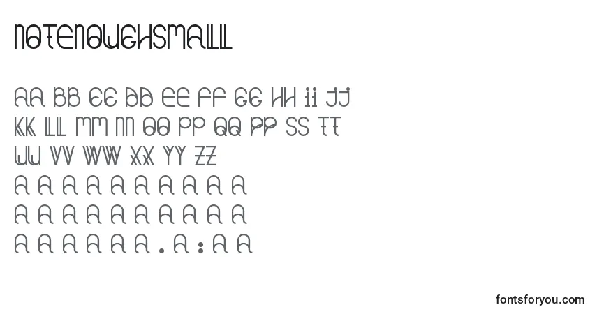 Czcionka Notenoughsmall – alfabet, cyfry, specjalne znaki