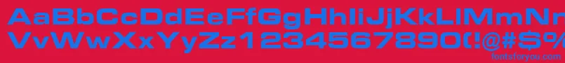 EurostileBoldExtended Font – Blue Fonts on Red Background
