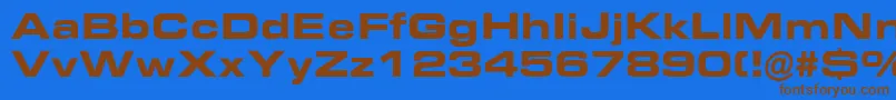 EurostileBoldExtended Font – Brown Fonts on Blue Background