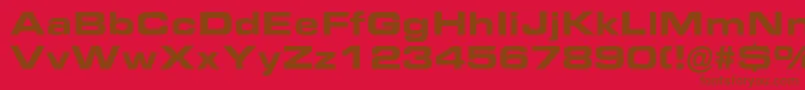 フォントEurostileBoldExtended – 赤い背景に茶色の文字