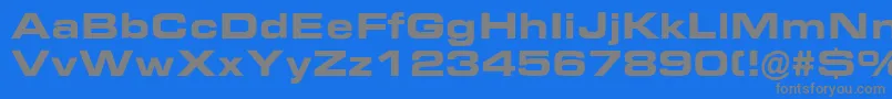 EurostileBoldExtended Font – Gray Fonts on Blue Background