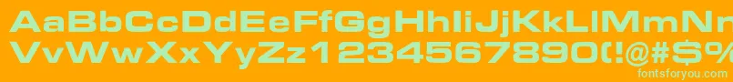EurostileBoldExtended Font – Green Fonts on Orange Background