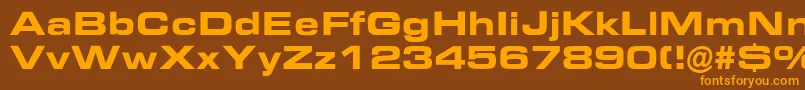 EurostileBoldExtended Font – Orange Fonts on Brown Background
