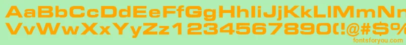 EurostileBoldExtended Font – Orange Fonts on Green Background