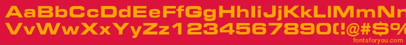 EurostileBoldExtended Font – Orange Fonts on Red Background