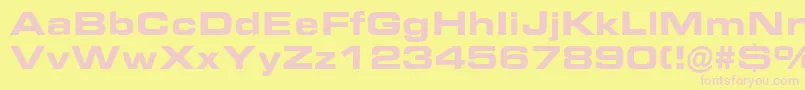 EurostileBoldExtended Font – Pink Fonts on Yellow Background