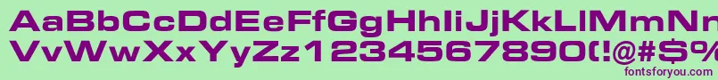 EurostileBoldExtended Font – Purple Fonts on Green Background