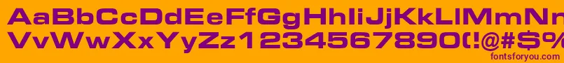 EurostileBoldExtended Font – Purple Fonts on Orange Background