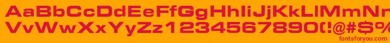 EurostileBoldExtended Font – Red Fonts on Orange Background