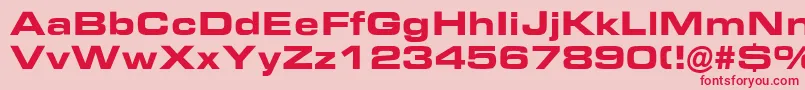 EurostileBoldExtended Font – Red Fonts on Pink Background