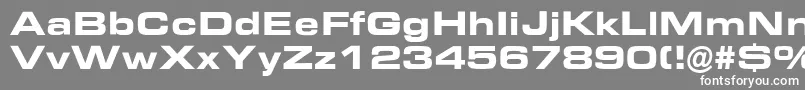フォントEurostileBoldExtended – 灰色の背景に白い文字