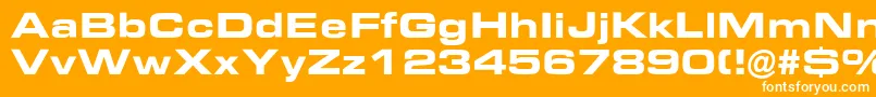 EurostileBoldExtended Font – White Fonts on Orange Background