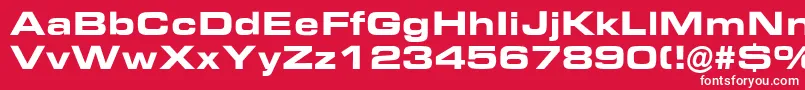 フォントEurostileBoldExtended – 赤い背景に白い文字