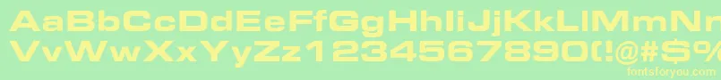 EurostileBoldExtended Font – Yellow Fonts on Green Background